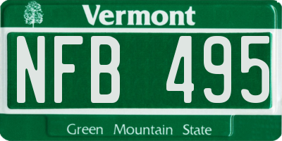 VT license plate NFB495