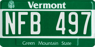 VT license plate NFB497