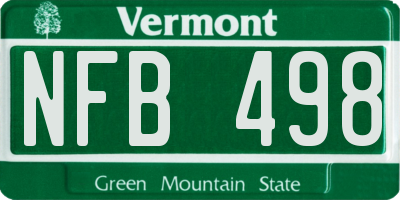 VT license plate NFB498