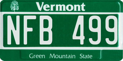VT license plate NFB499