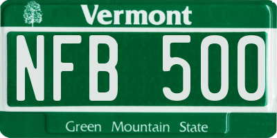 VT license plate NFB500
