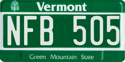 VT license plate NFB505