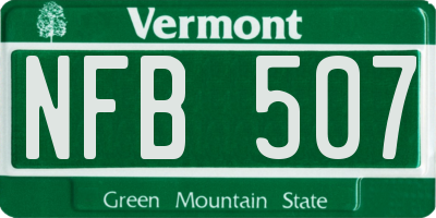 VT license plate NFB507