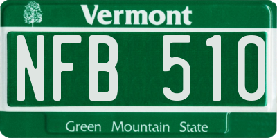 VT license plate NFB510