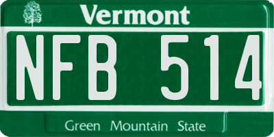 VT license plate NFB514