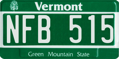 VT license plate NFB515