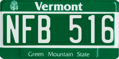VT license plate NFB516