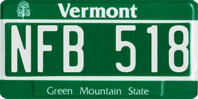 VT license plate NFB518
