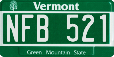 VT license plate NFB521