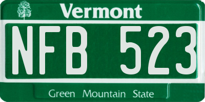VT license plate NFB523