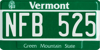 VT license plate NFB525