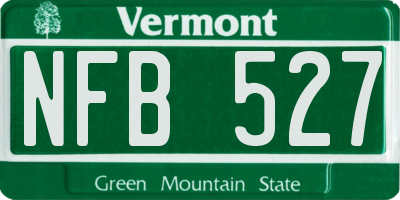 VT license plate NFB527