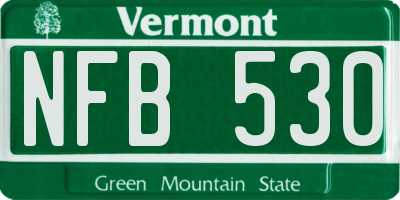 VT license plate NFB530