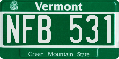 VT license plate NFB531