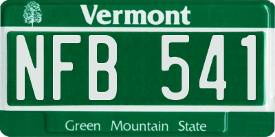 VT license plate NFB541