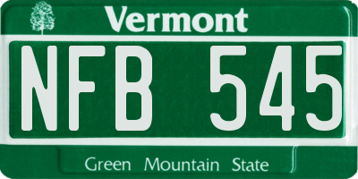 VT license plate NFB545