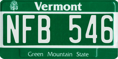 VT license plate NFB546