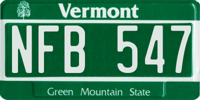 VT license plate NFB547