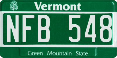 VT license plate NFB548