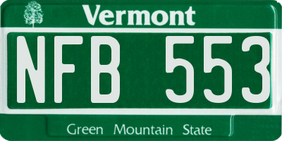 VT license plate NFB553