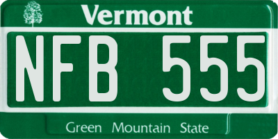 VT license plate NFB555