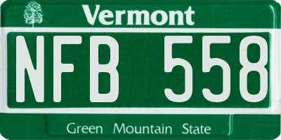 VT license plate NFB558