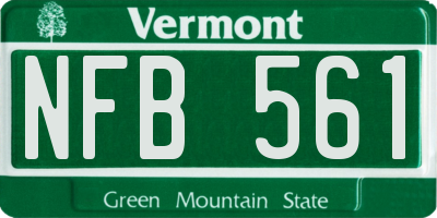VT license plate NFB561