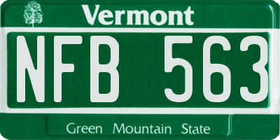 VT license plate NFB563