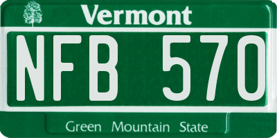 VT license plate NFB570