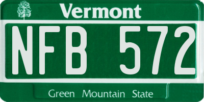 VT license plate NFB572