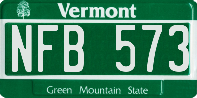 VT license plate NFB573