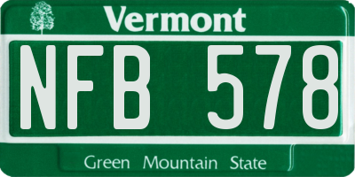VT license plate NFB578