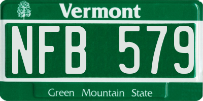 VT license plate NFB579