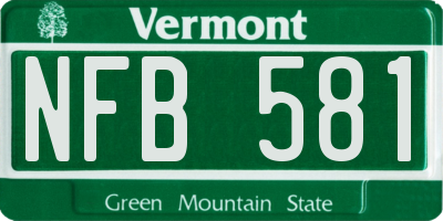 VT license plate NFB581