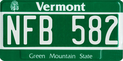 VT license plate NFB582