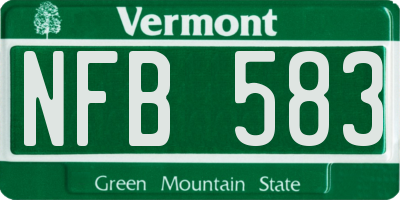 VT license plate NFB583