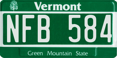 VT license plate NFB584
