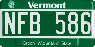 VT license plate NFB586