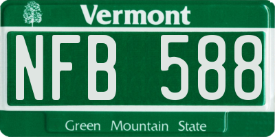 VT license plate NFB588
