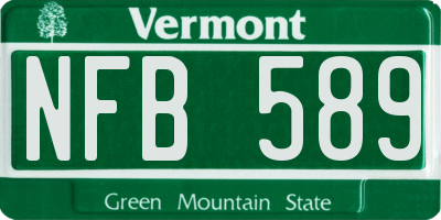 VT license plate NFB589