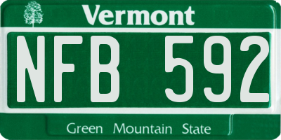 VT license plate NFB592