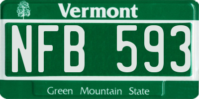 VT license plate NFB593