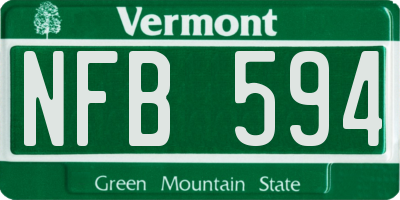 VT license plate NFB594