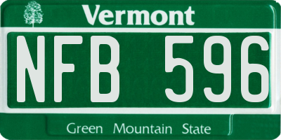 VT license plate NFB596
