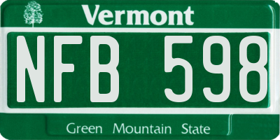 VT license plate NFB598