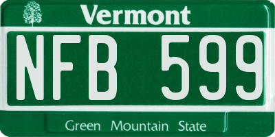 VT license plate NFB599