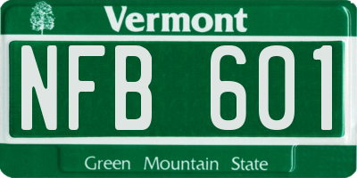 VT license plate NFB601