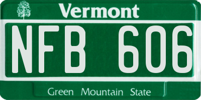 VT license plate NFB606