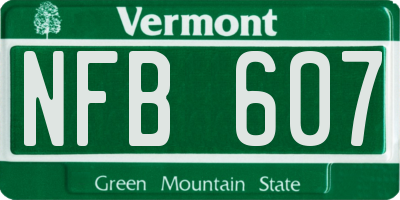 VT license plate NFB607