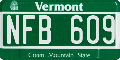 VT license plate NFB609